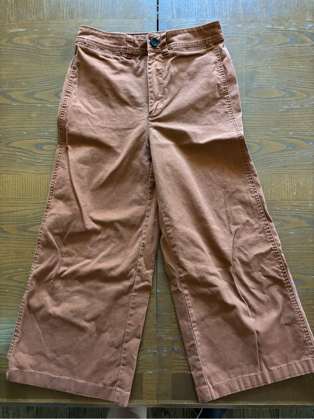Madewell Cropped Wide-Leg Pants in Rust